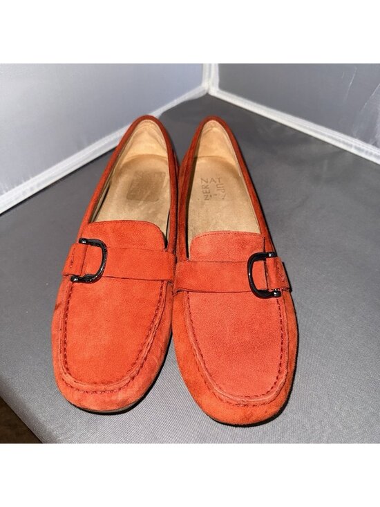 Naturalizer Shoes - Naturalizer Berkley Red Suede Buckle Detail Driver loafers Mocassins Size 10